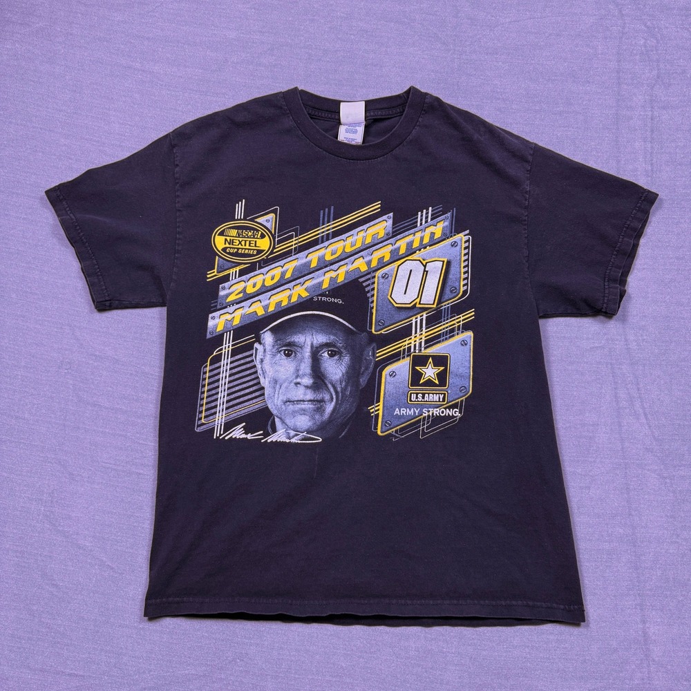Mark Martin 2007 Nascar Nextel Cup Tour T Shirt‎ Mens Large US Army Racing